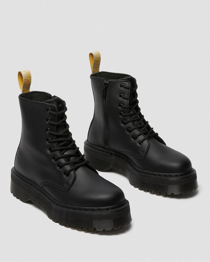 Black Men's Dr Martens Vegan Jadon II Mono Platform Boots | CA 568JPQ